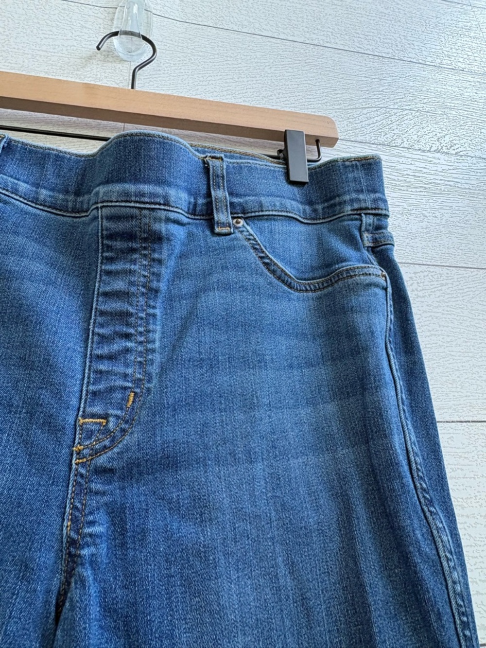 SPANX High Rise Flare Jeans Pull On Shaping Denim Vintage Indigo XL - Picture 9 of 16